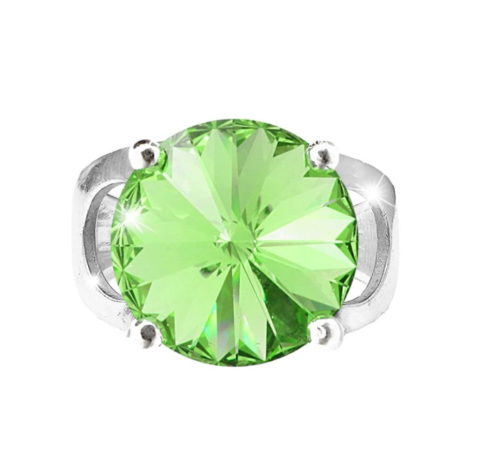 Prsten se Swarovski Elements Rivoli Peridot 12 mm