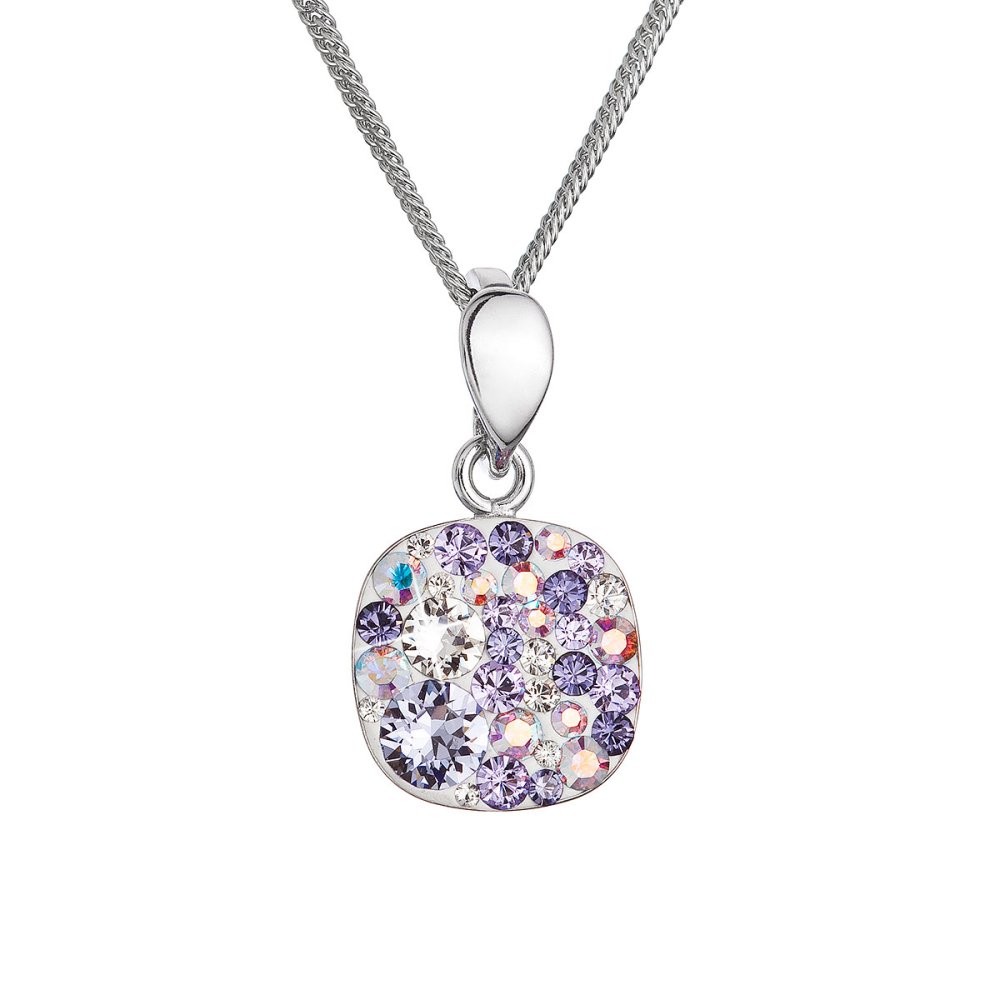 Stříbrný náhrdelník se Swarovski krystaly 32088.3 violet