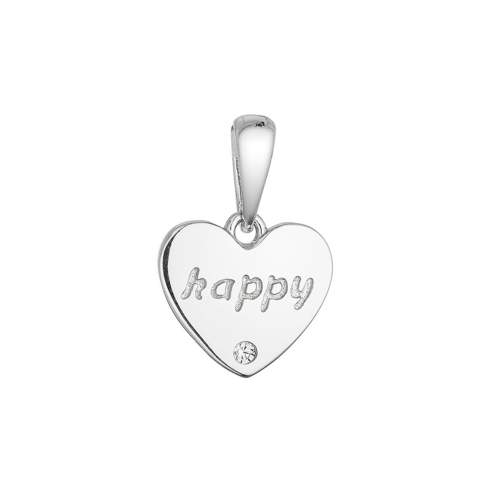 Stříbrný přívěsek srdíčko "happy" 14061.1