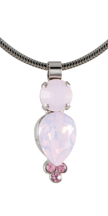 Levně Náhrdelník s Křišťálem Swarovski Elements ve tvaru kapky C27113F136, Rose (růžová)