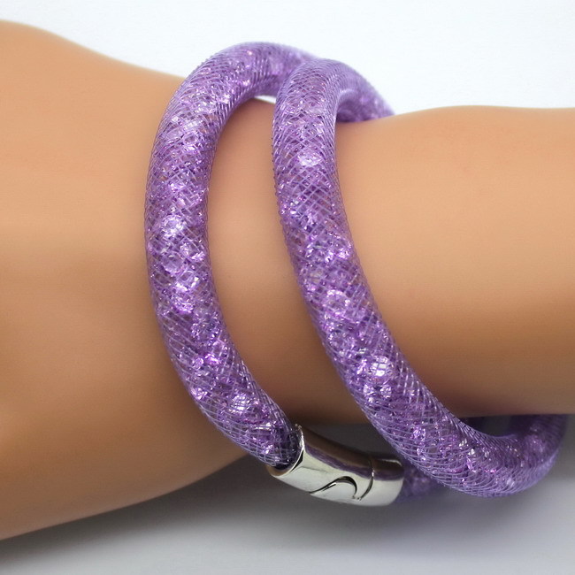 Náramek fialový Stardust s křišťály dvojitý