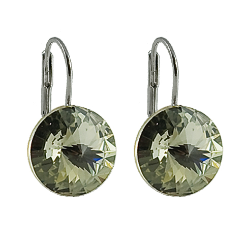 Náušnice Rivoli se Swarovski Elements Black Diamond 14 mm šedé