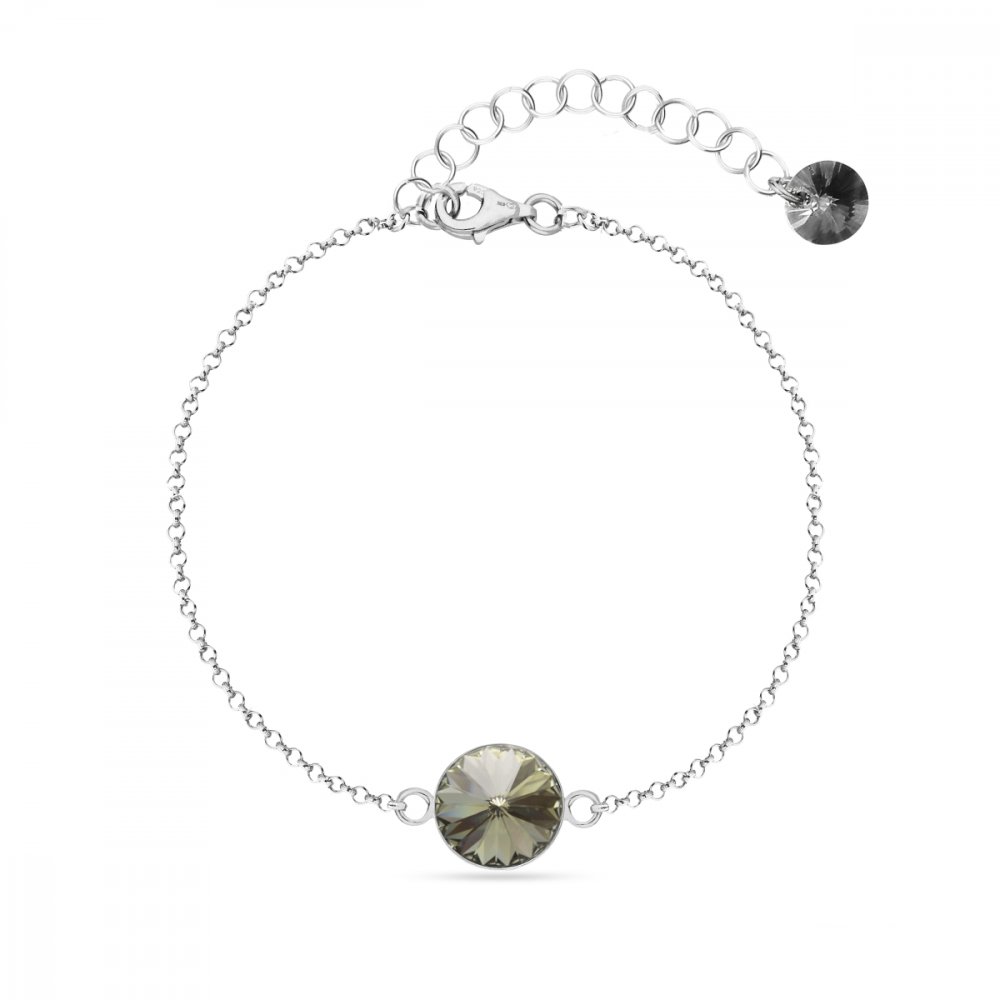 Náramek šedý se Swarovski Elements Candy B1122SS47BD  Black Diamond