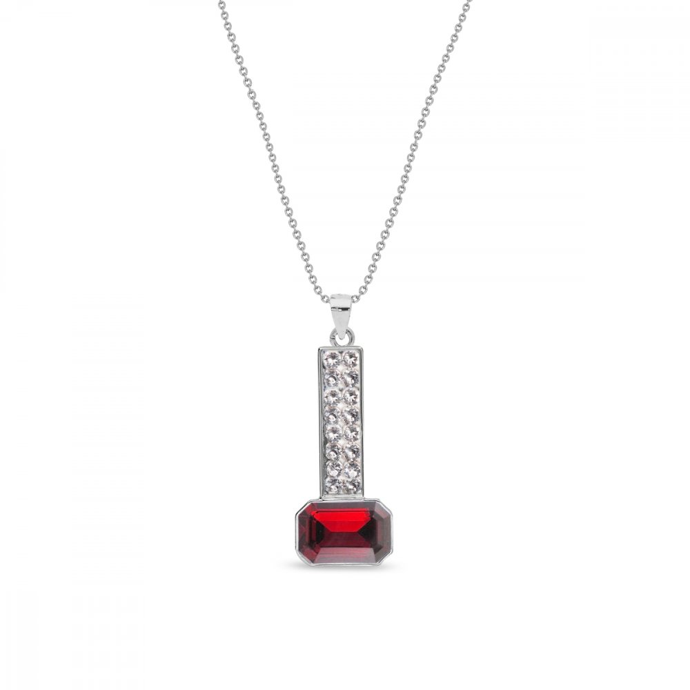 Levně Náhrdelník červený se Swarovski Elements Royal Wand NFM2602CSC Scarlet
