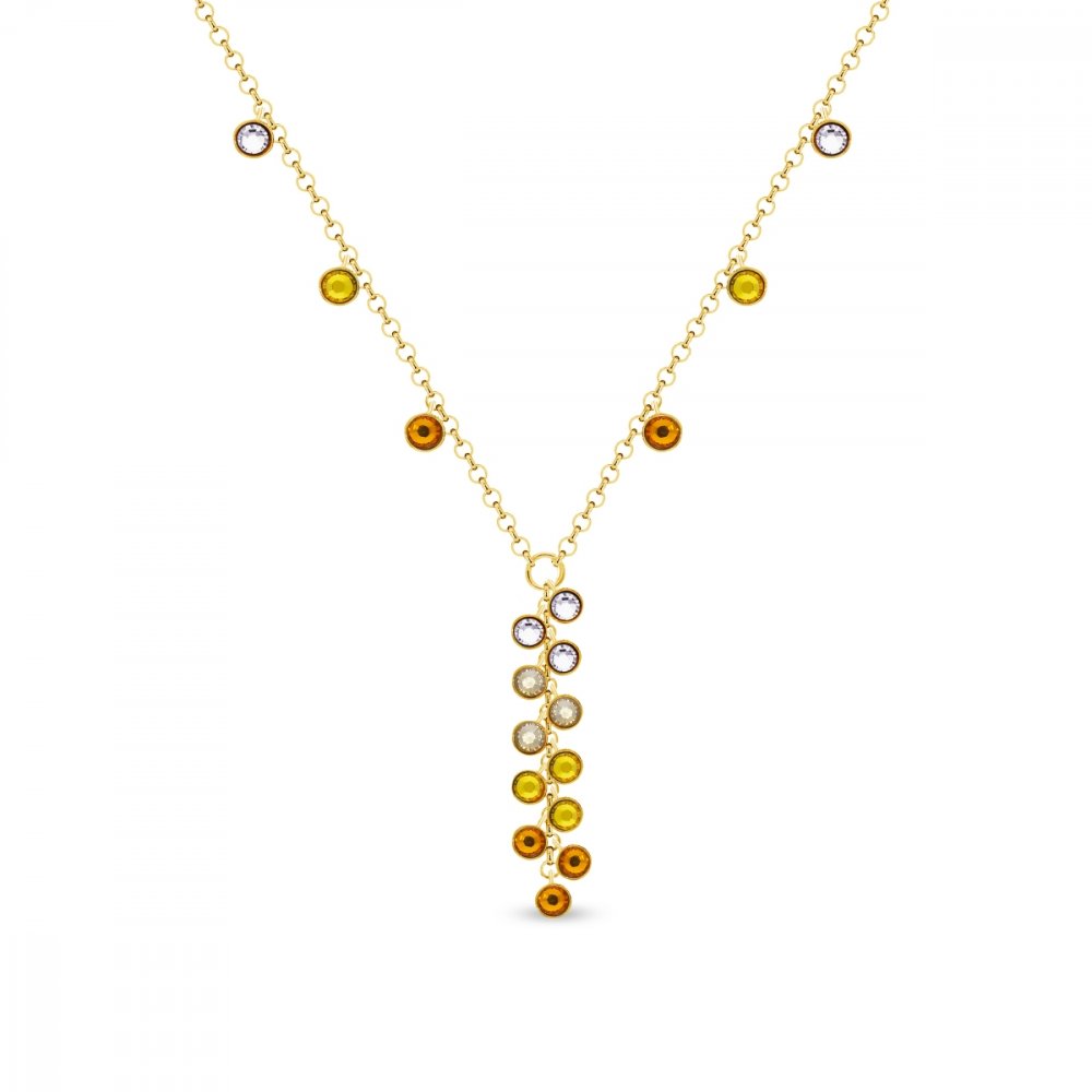 Náhrdelník oranžový se Swarovski Elements Milipedo NKGROLO2038TG Tangerine