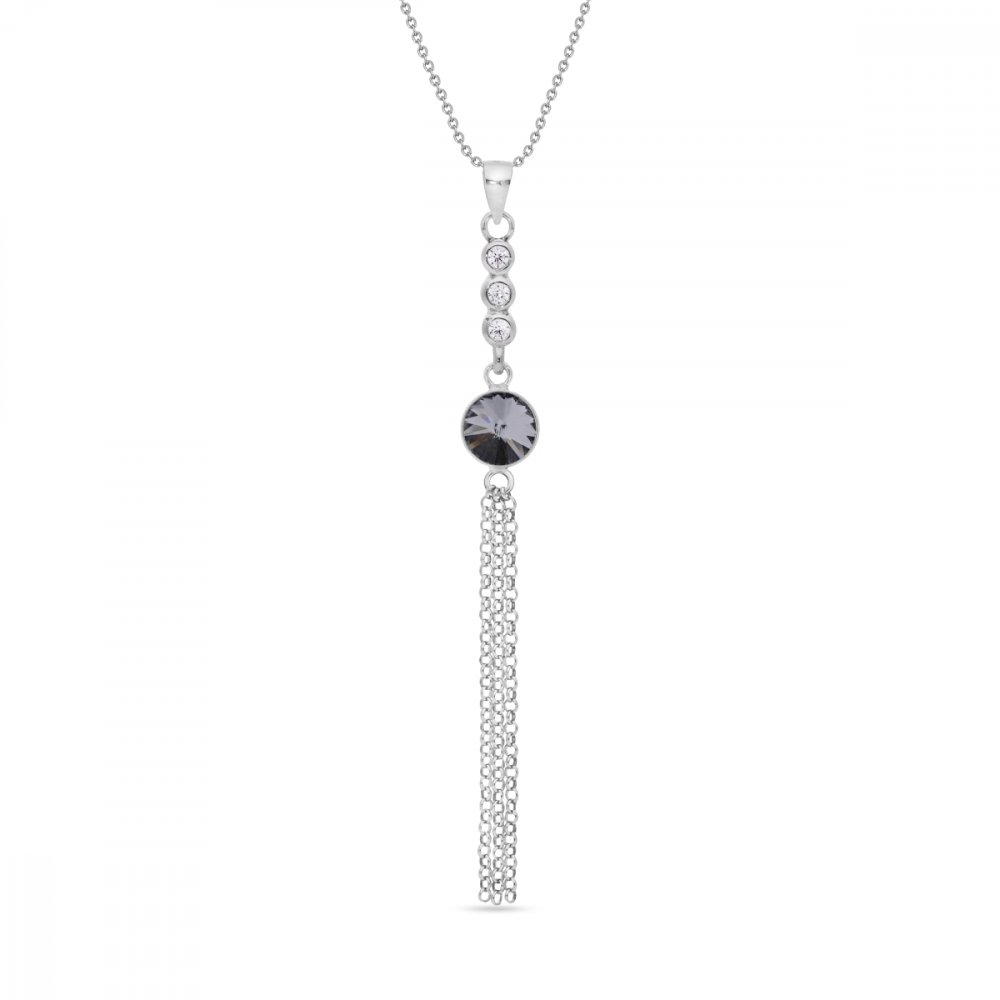 Náhrdelník šedý se Swarovski Elements Ballena NC1122SS29BD Black Diamond