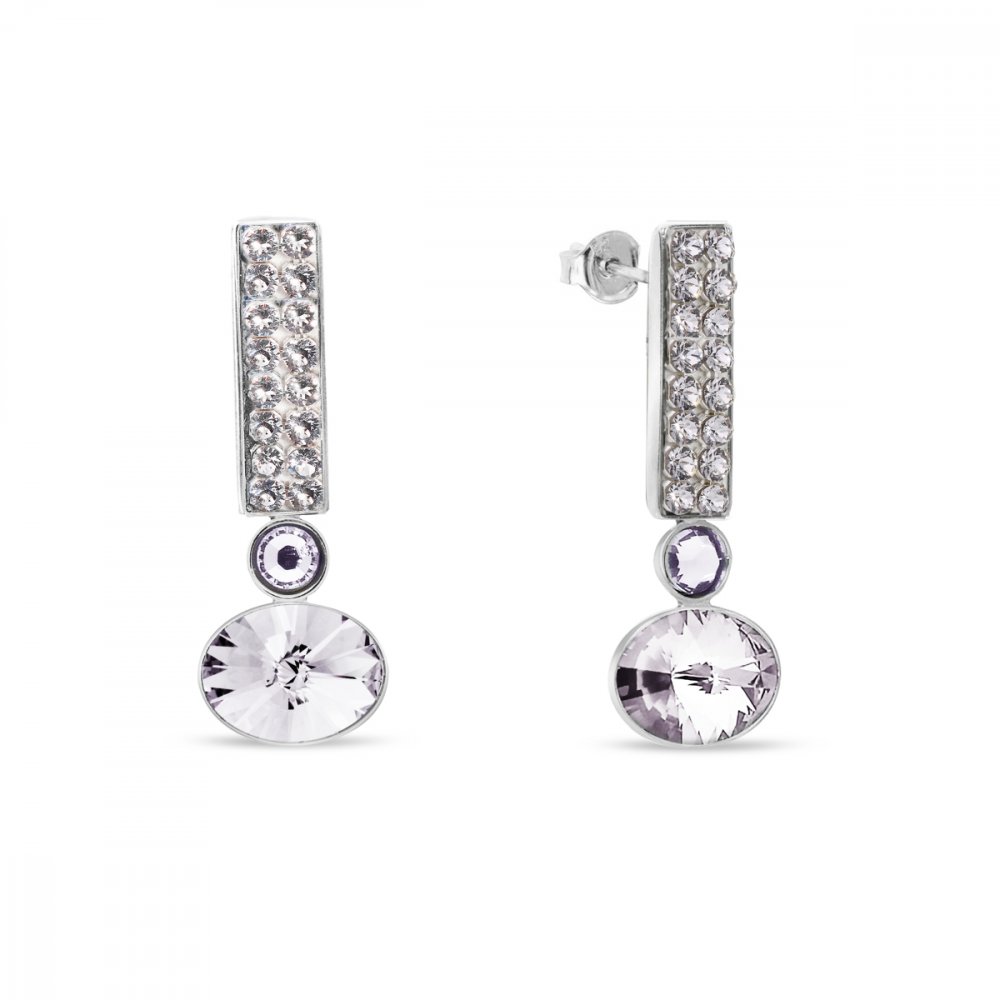 Levně Náušnice čiré se Swarovski Elements Lingo KFM4122CC Krystal