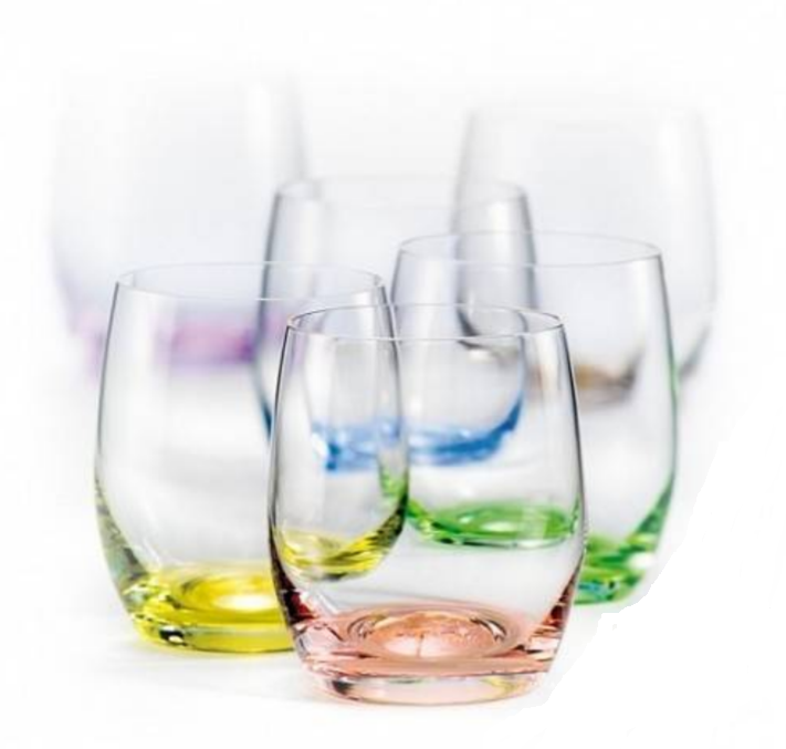 Levně Sada 6 ks sklenic Rainbow barevné 300 ml