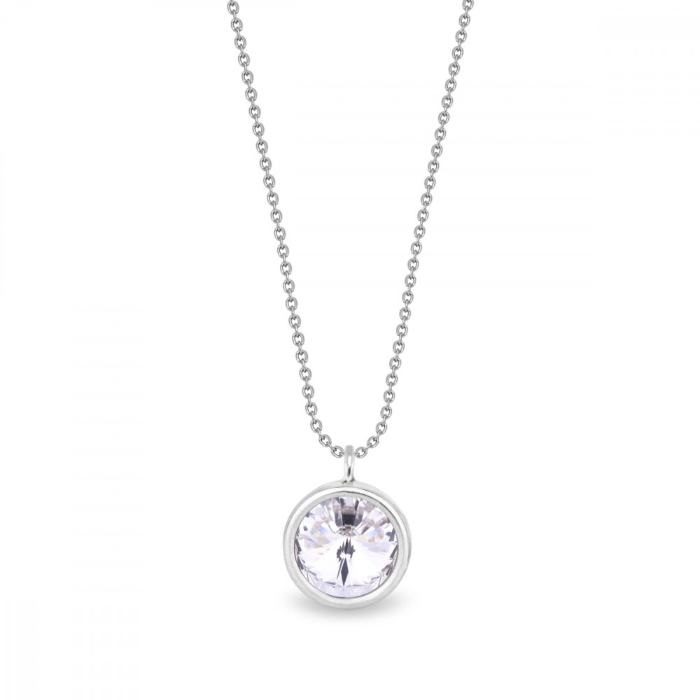 Stříbrný náhrdelník čirý se Swarovski Elements Birthday Stone NB1122SS29C Krystal